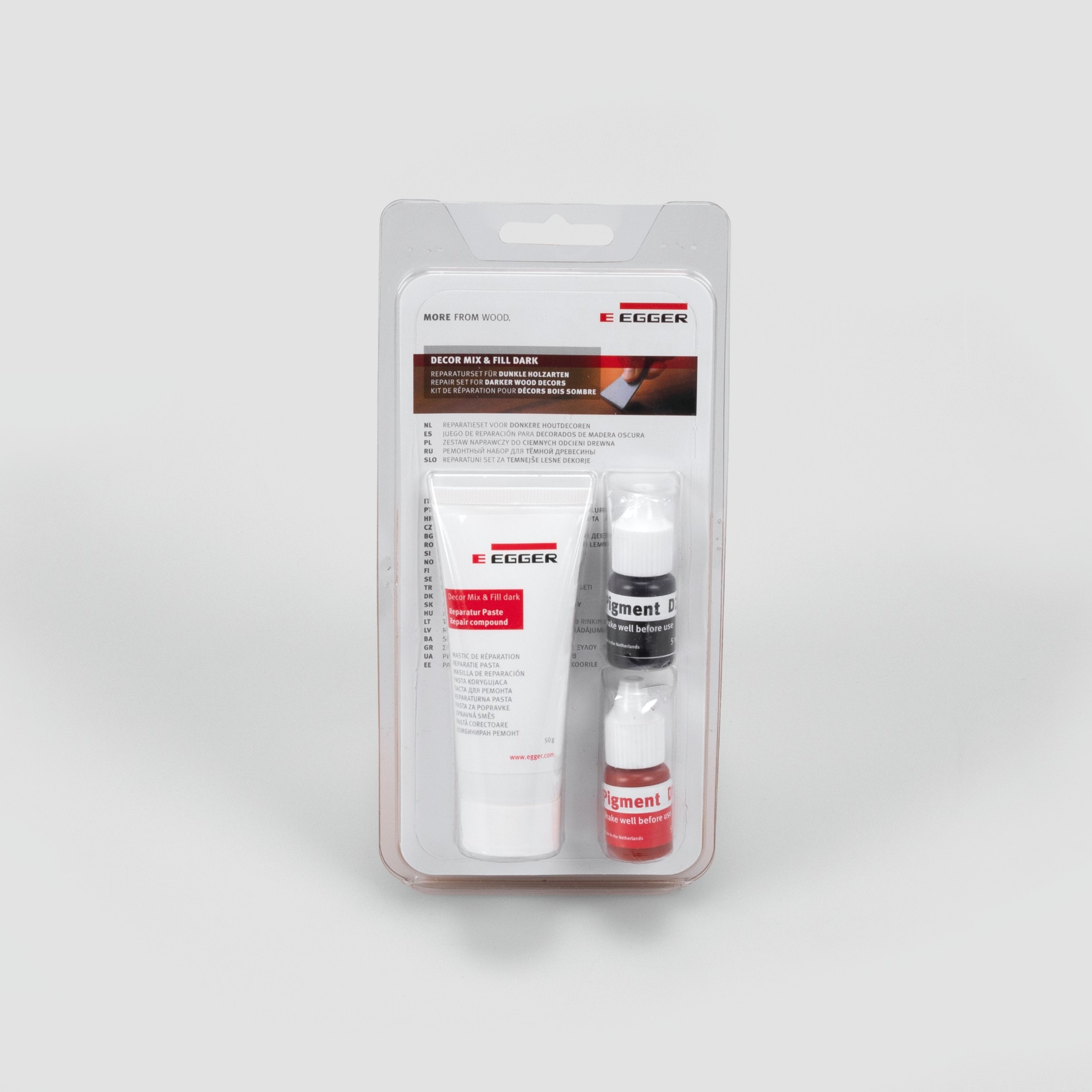 Opravná sada Egger Decor Mix & Fill Dark na tmavé podlahy 50 g