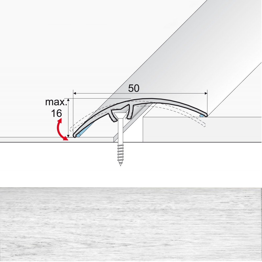 EFFECTOR Prechodová lišta A65 Dub Vanilla 270 cm