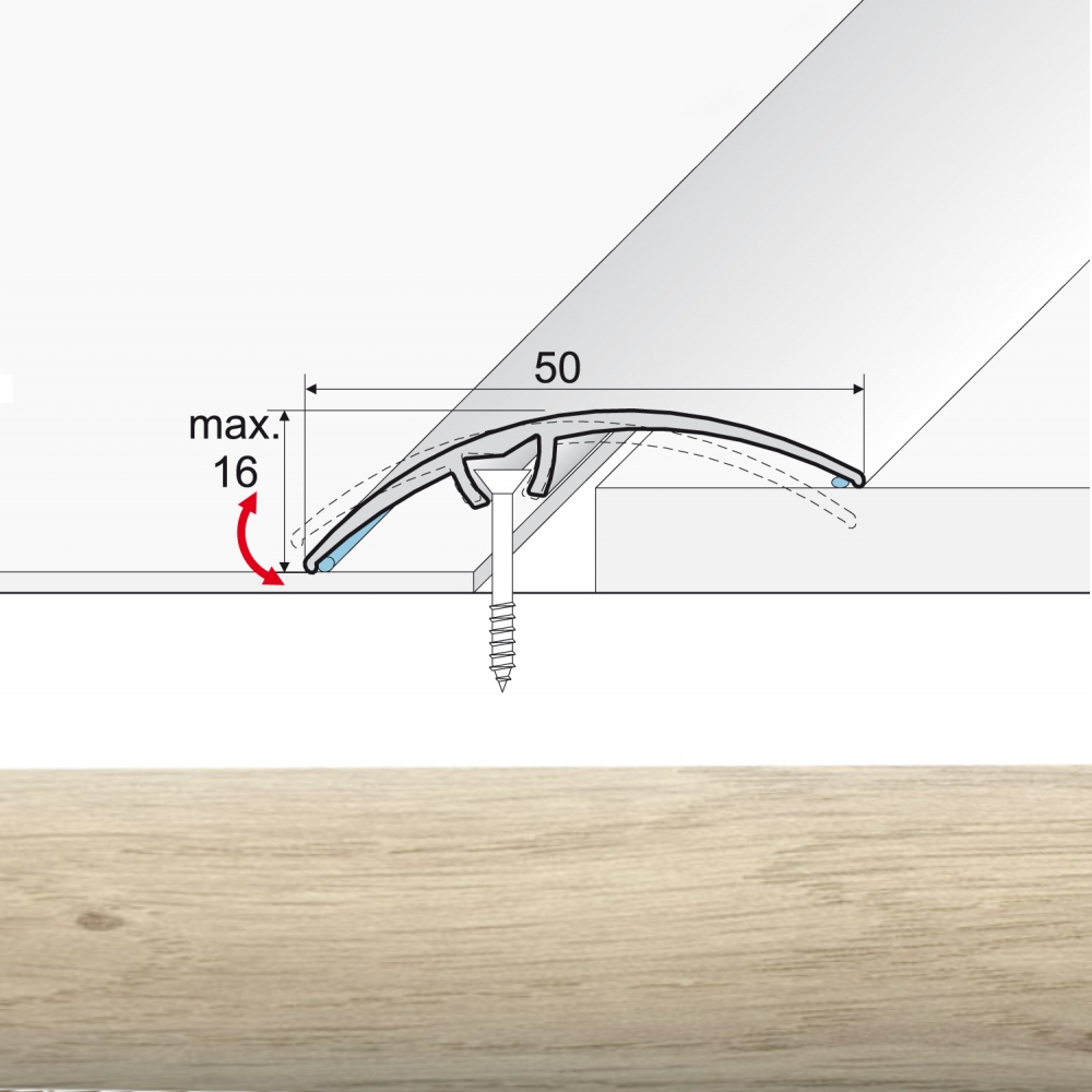 EFFECTOR Prechodová lišta A65 Dub Szary 93 cm