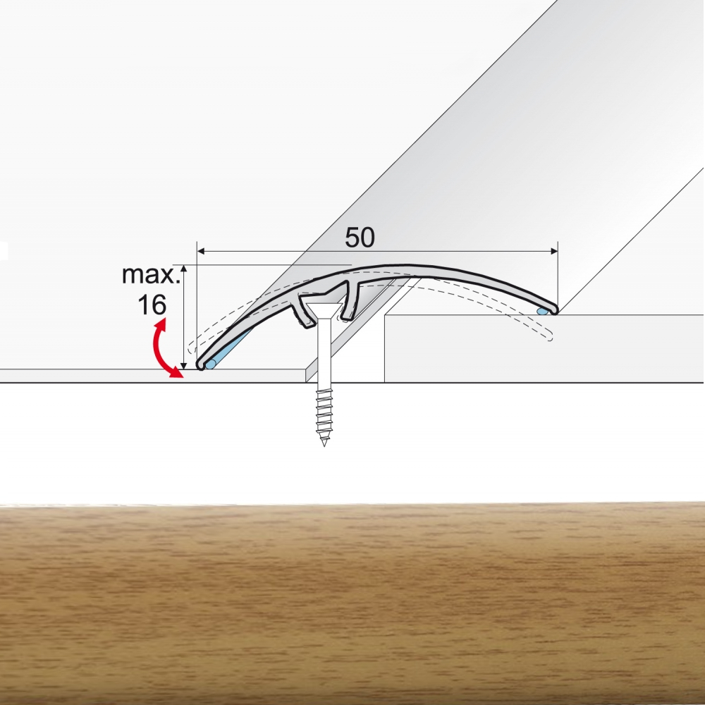 EFFECTOR Prechodová lišta A65 Dub Jasný 270 cm