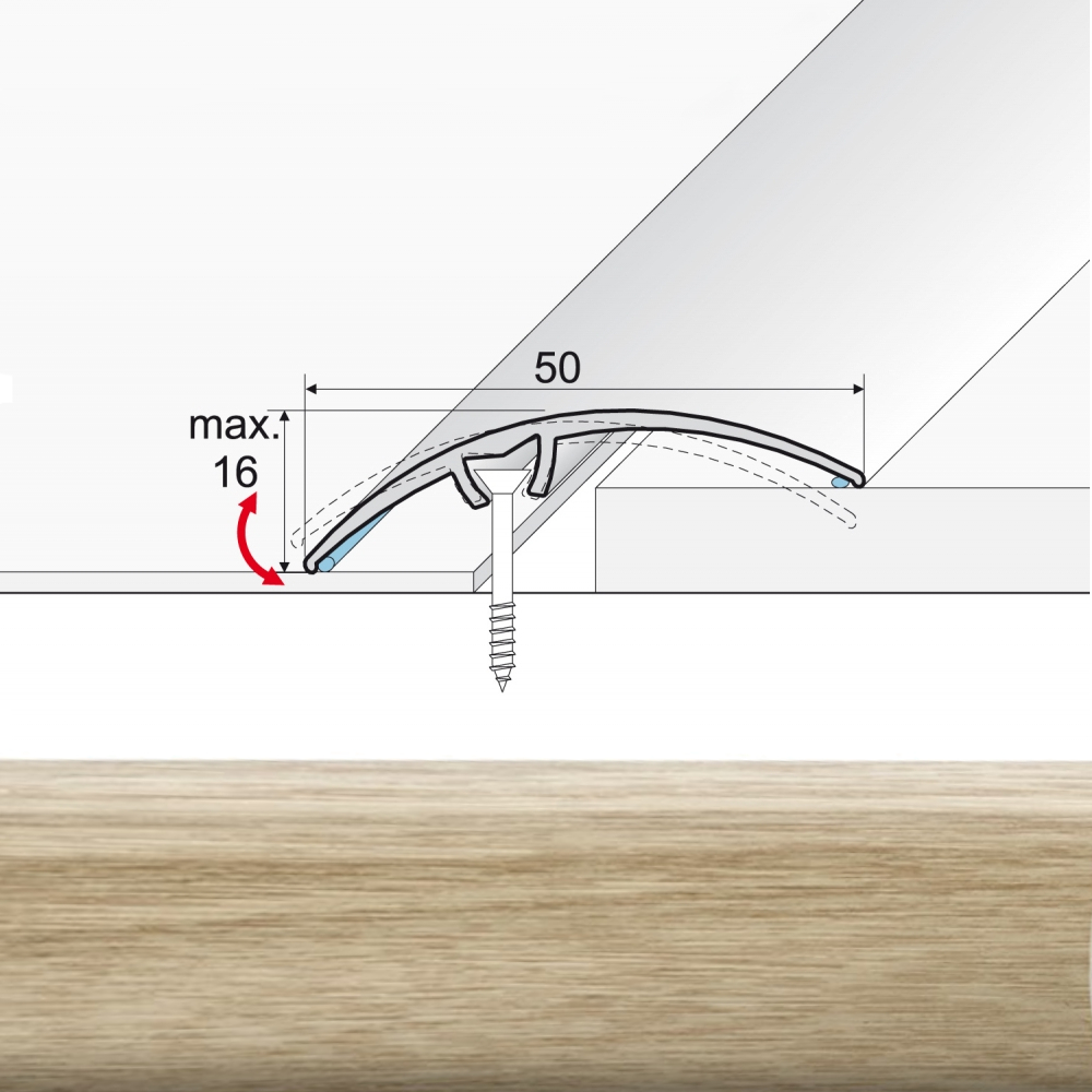 EFFECTOR Prechodová lišta A65 Dub Mocca 270 cm