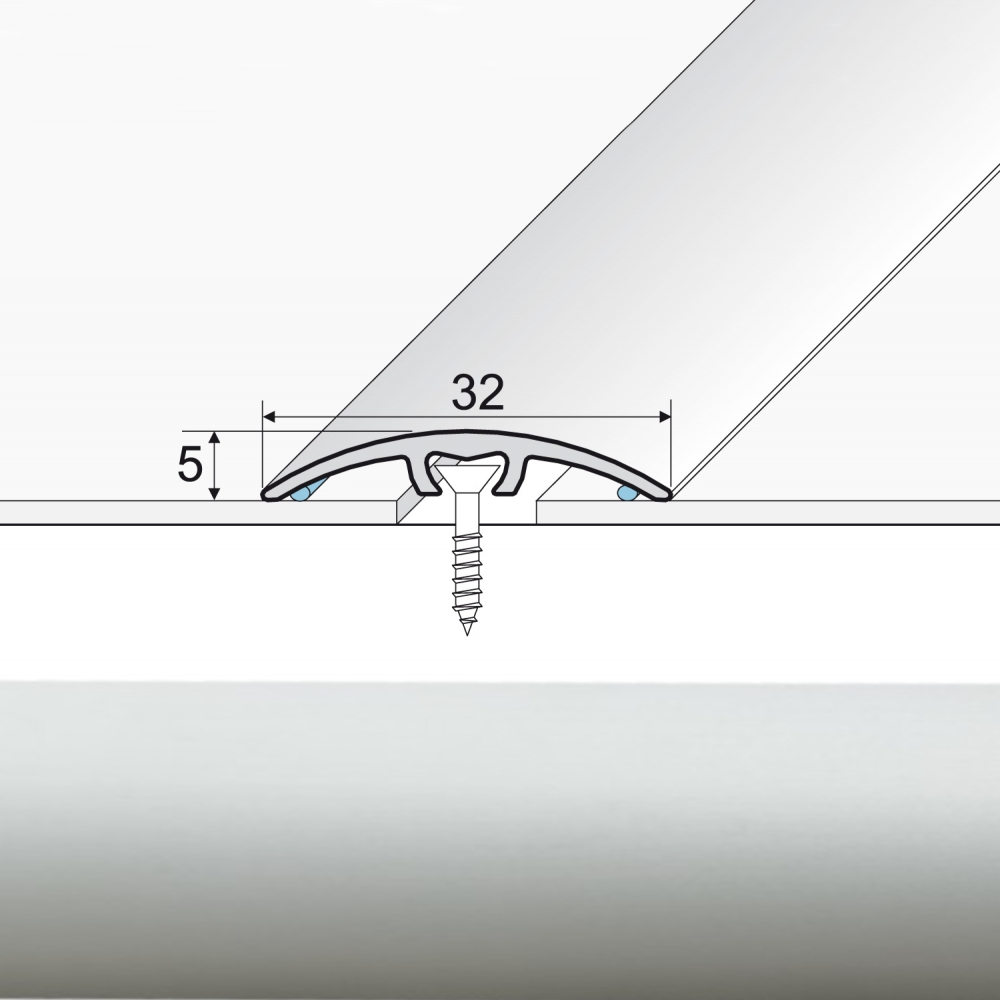 EFFECTOR Prechodová lišta A66 Strieborná 270 cm