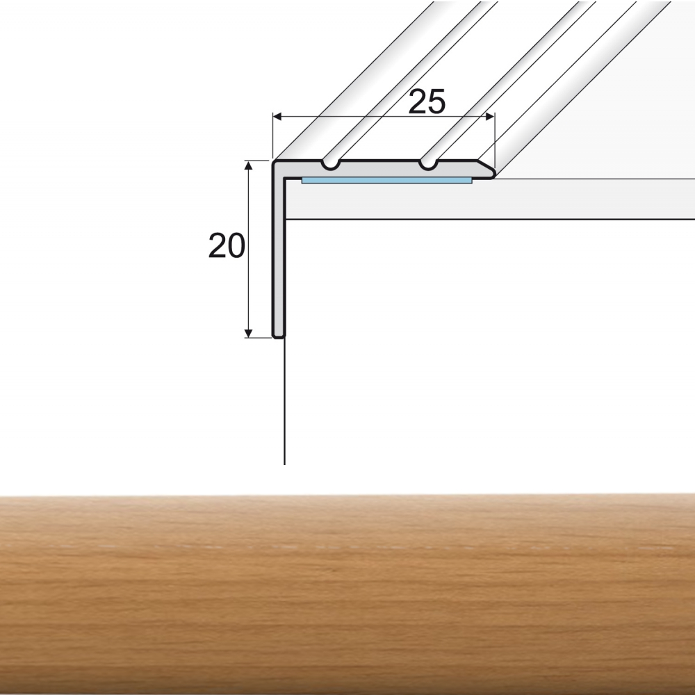 EFFECTOR Schodová lišta A36 Buk 270 cm samolepiaca