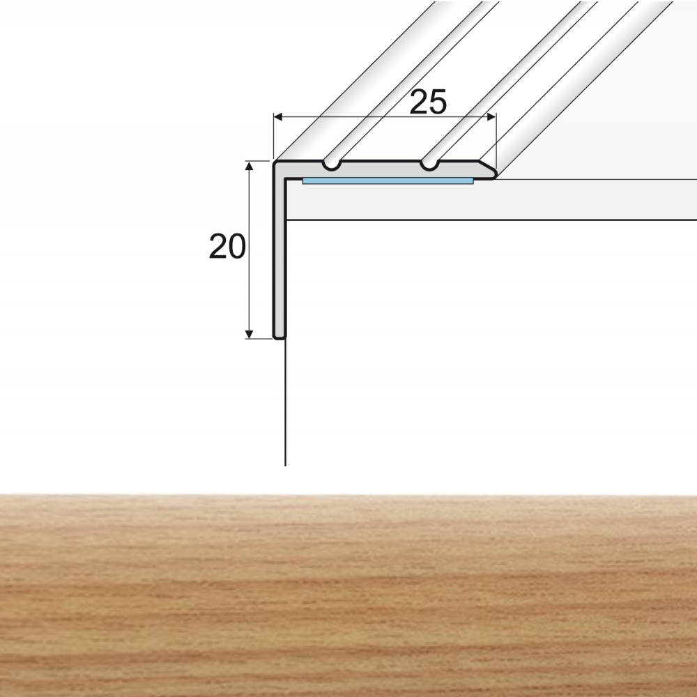 EFFECTOR Schodová lišta A36 Buk Jasný 270 cm samolepiaca
