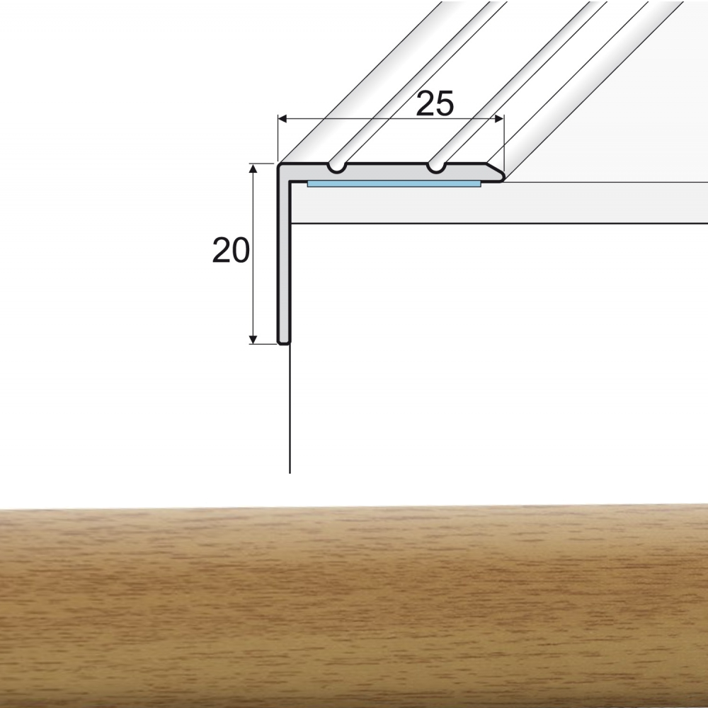 EFFECTOR Schodová lišta A36 Dub Jasný 270 cm samolepiaca