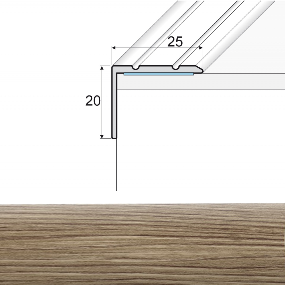 EFFECTOR Schodová lišta A36 Dub Antický 270 cm samolepiaca