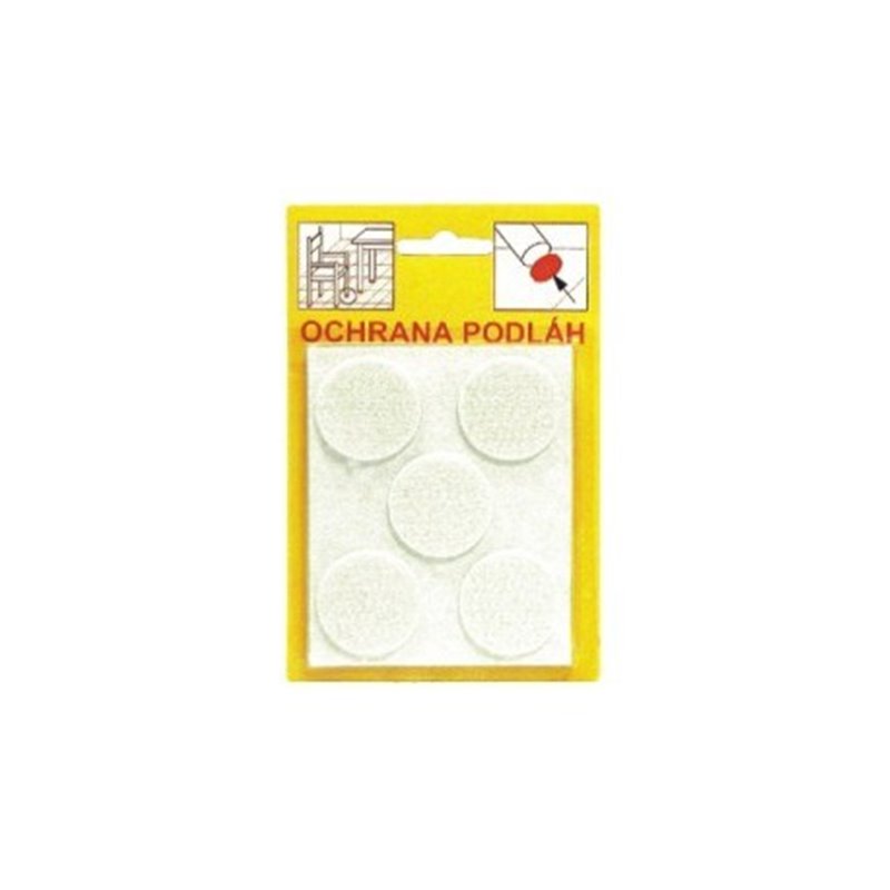 TREBOR Filcové podložky 32x3mm biele krúžky