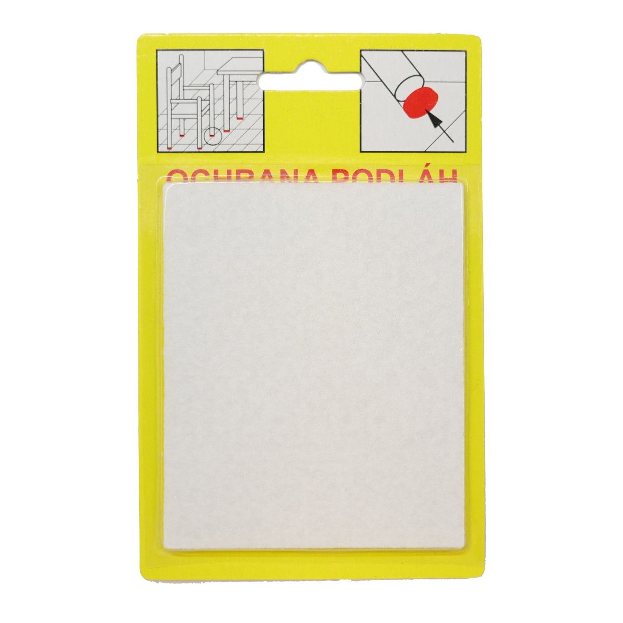 Podložky Filcové samolepiace Biele, Typ 108 - 82x100 mm, hr. 3 mm, 1 ks/bal